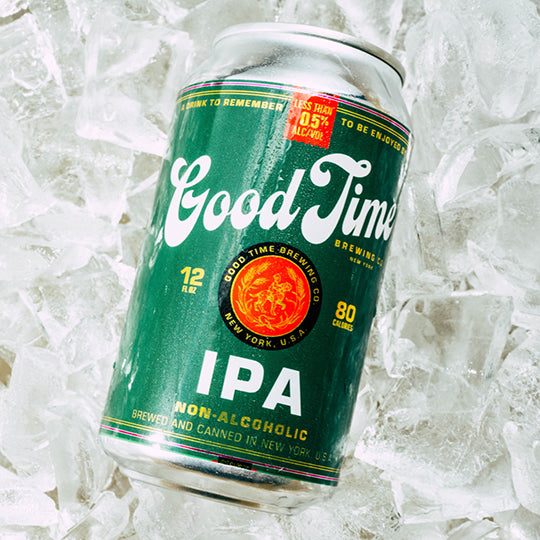A Good Time Brewing NA IPA can on ice