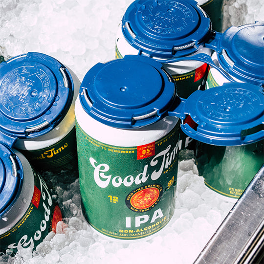 6 Pack of Good Time Brewing Co.'s NA IPA on ice