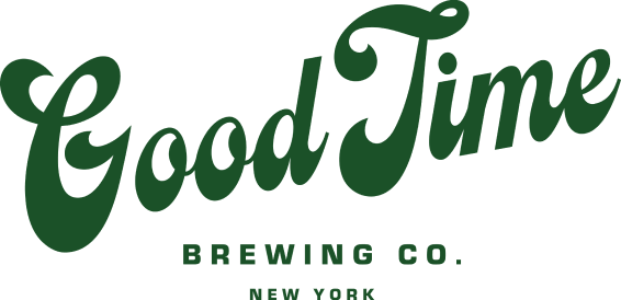 Good Time Brewing's logo with a white font and no background. It reads 'Good Time Brewing Co. New York'
